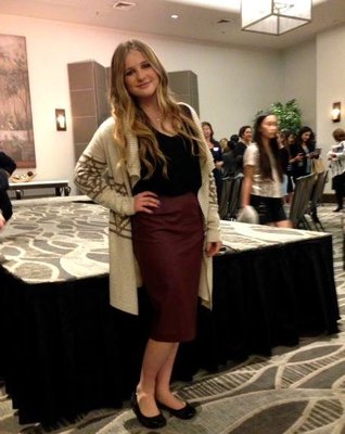 BENEFIT: Junior Rebecca Elspas got to model an outfit designed by Karen Halaszi at last Sundays fashion show at the Luxe, which benefited the organization Healthy is the New Skinny.