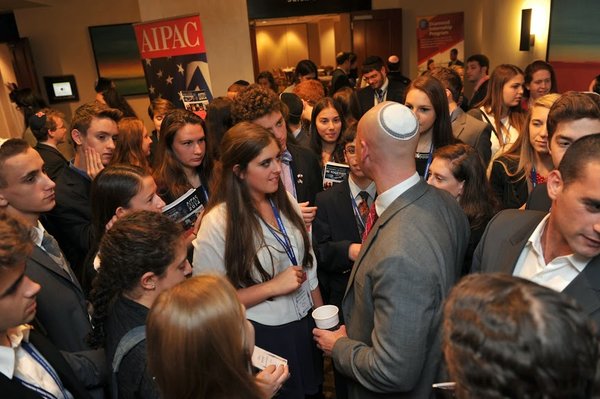 PASSION: Senior Maya Ben-Shushan questions a former IDF soldier at the AIPAC convention in Washington, D.C.