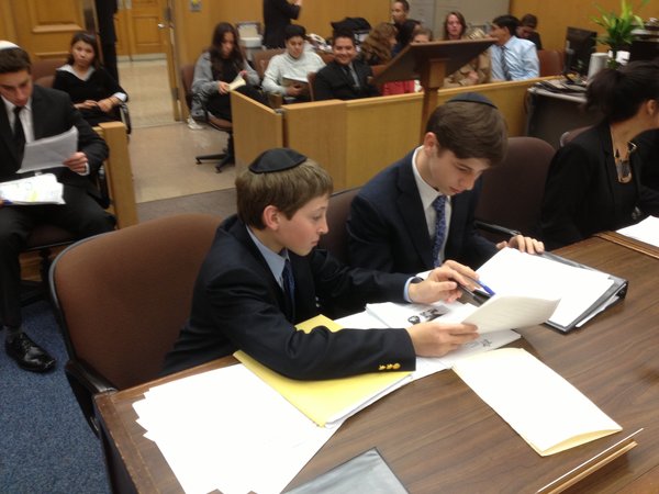 ELIMINATED: Prosecutors Scotty Silver 
and Alec Fields prepare to cross-examine. 