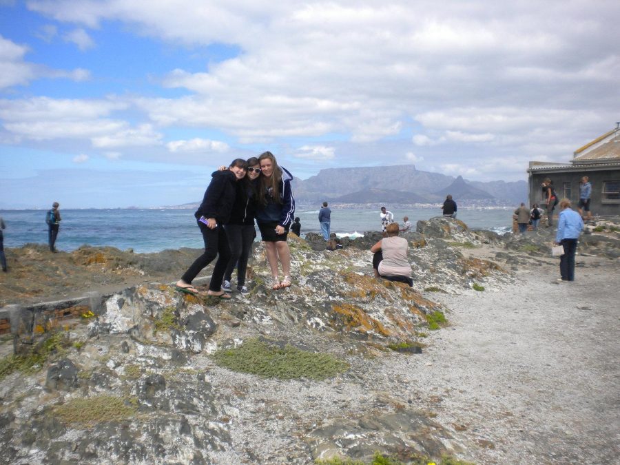 HISTORY: Clockwise from top right - Junior Nicole Feder and her sister Ariana visited Robben Island in 2010 with their cousin, Danielle Drozin, at right