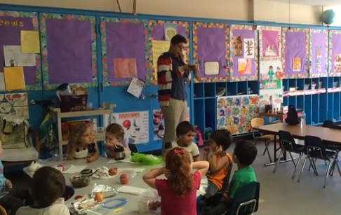 VIDEO: Shofar blowing at JCC preschool