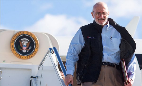  HOME: Alan Gross descends from a United States government plane in Maryland after his release from Cuban prison. Gross served five years on an espionage charge.