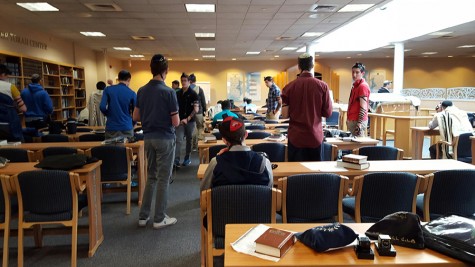 SIMILIARITIES: Students at the Rae Kuskner Yeshiva High School in New Jersey all pray together in one minyan.