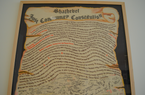 SIGNED: Shalhevets original Just Community Constitution was signed by students, faculty and administrators in 2002.