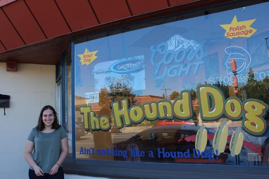 Democrat? Clara Sandler made phone calls from the Hound Dog Hot Dog Shop.