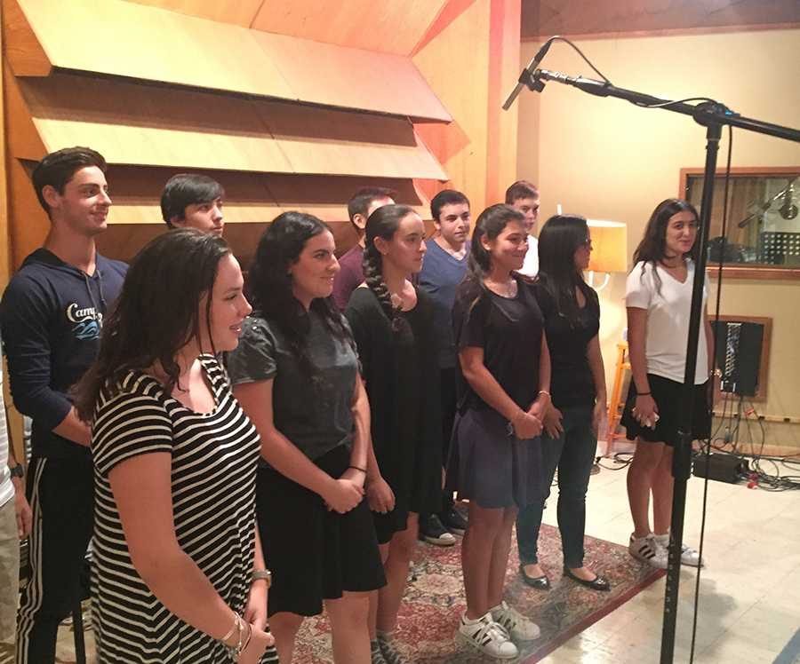 PROFESSIONAL: The Choirhawks recorded at the Boulevard Recording Studio Aug 17, standing in the shoes of Ringo Starr, Carly Simon and Pink Floyd.