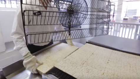 FLAT: Matzah being mass-produced at the Streit's factory in New York. Passover starts Monday night. Chag Sameach from the Boiling Point!