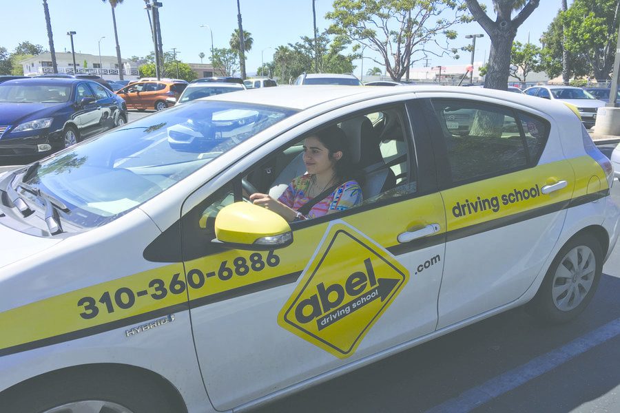 SIXTEEN: Eva Suissa practiced driving in Culver City last week.