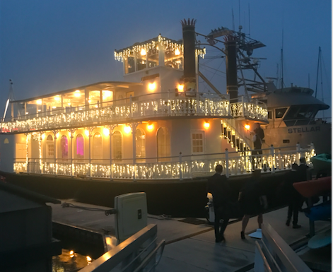 PIONEERS: Members of the class of 17 prepared to board the Scarlett Belle for a two-hour cruise in Channel Islands Harbor. They are the first Shalhevet seniors to forego prom for a chaperoned, alcohol-free culminating event.