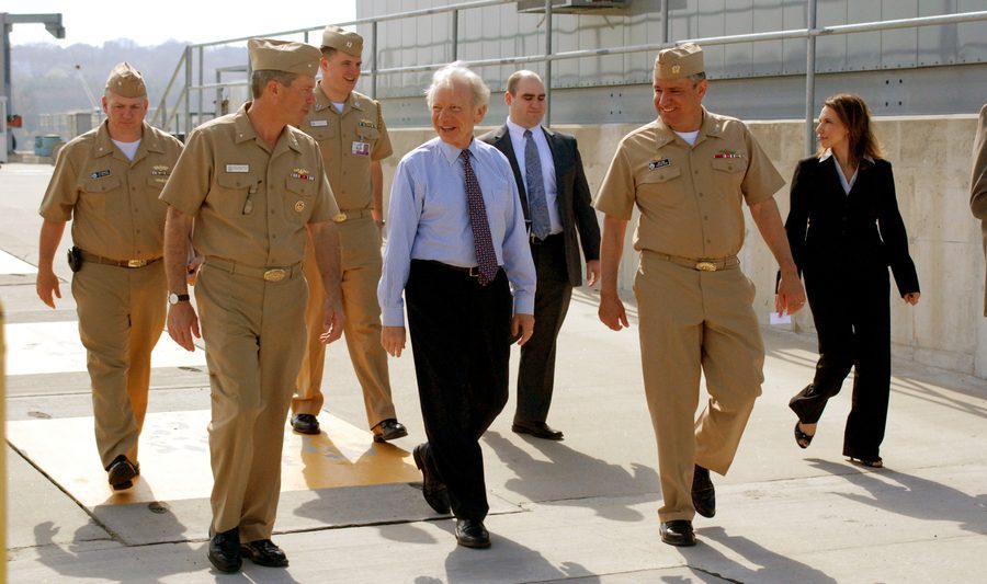 Senator Lieberman visits Navy base in Groton, Connecticut. 