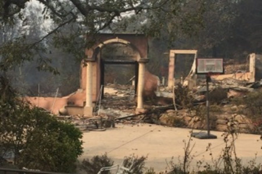 BURNED: Ari Rosenthal's home in Santa Rosa was completely destroyed on the night of Oct. 9,  during chol hamoed Sukkot.  He and his family all escaped unharmed and are now sharing a friend's one-bedroom apartment in Berkeley.