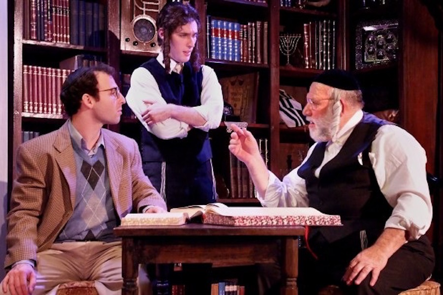 LEARN: Steve Green as Reb Saunders, right, studies Tractate Yevamot with Sam Mandel as Reuven Malter in 'The Chosen.' Both actors received coaching from Judaic Studies teacher Rabbi Daniel Bouskila.
