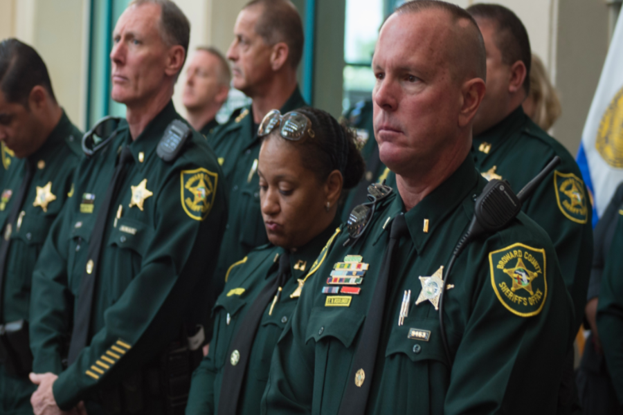 Officers of the Broward County Sheriff's Department last month in a photograph taken after the shooting at Margory Stoneman Douglas High School in Parkland, Fla.