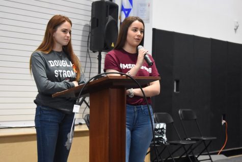 TOGETHER: Mia Freeman and Hayley Licata answer students and teachers questions after telling their stories.