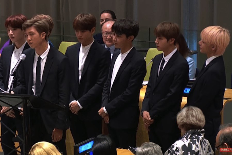 INSPIRATION:    Members  of the leading K-pop group BTS addressed the United Nations General Assembly Sept.  24. 