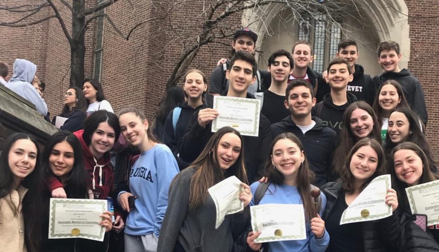 DELEGATION: the 21-person Firehawk Model Congress team competed at the University of Pennsylvania from Thursday through Sunday, skipping sessions during Shabbat.