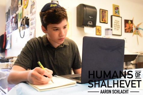 TRANSFER: Freshman Aaron Schlacht starts his animations by drawing characters on a piece of paper and then transferring the image to his computer. His computer allows him to edit the characters that he draws.