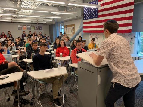 FIRST: Students in Room 308 this morning heard junior Gilad Spitzer argue against the school election results in the first-ever Fairness case to discuss overturning school election results.
 