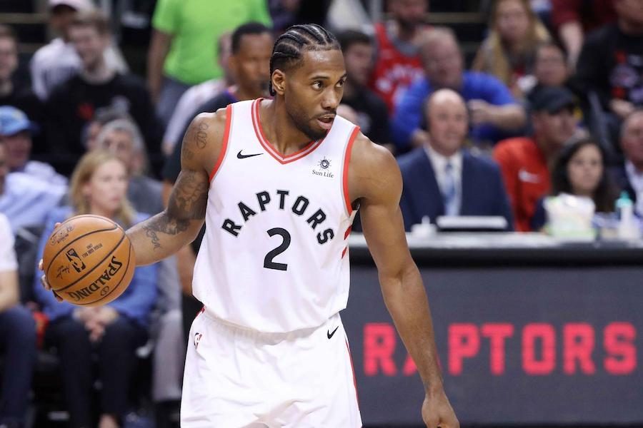 STAR: Toronto Raptors forward Kawhi Leonard gets ready to drive in the Raptors 118-109 victory over the reigning-champion Golden State Warriors on May 30. Leonard, the 2014 NBA Finals MVP with the San Antonio Spurs, played a team high 43 minutes and scored 23 points in the game. 
