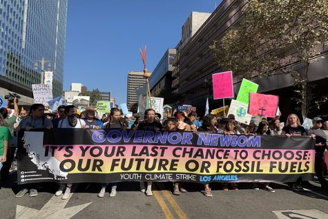 INTERNATIONAL:Youth protestors crowded downtown Los Angeles Nov. 1 to pressure Gov. Gavin Newsom for more action against climate change.
