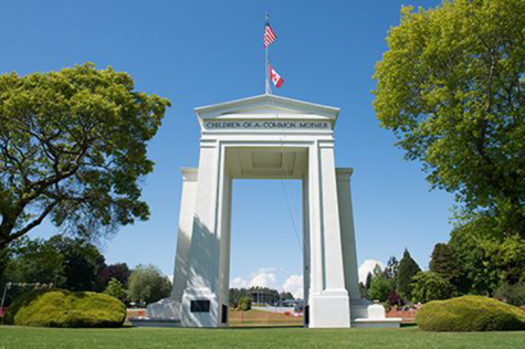 BORDER: The Peace Arch, located at the border crossing between the U.S. and Canada in northwest Washington state, was built as a monument to American-Canadian friendship. Earlier this month, American citizens of Iranian descent were detained there for as much as nine hours in a crackdown after the killing of Iranian General Qaxxam Soleimani.