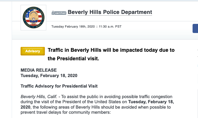 TRAFFIC%3A+The+Beverly+Hills+Department+announced+road+closures+in+the+Pico-Robertson+and+and+Beverly+Hills+area%2C+where+many+students+carpool+to+after+school.