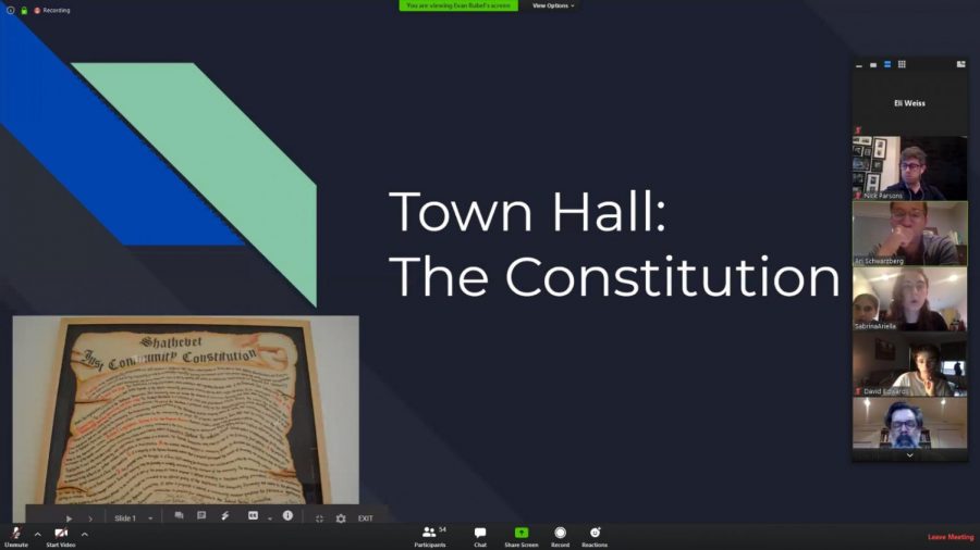 LIVE: A Zoom meeting this evening is considering a new constitution, proposed by seniors David Edwards, Sabrina Jahan and Evan Rubel.