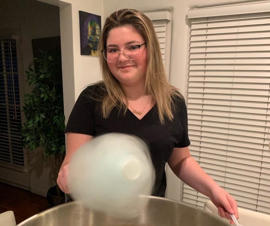 In her home, Liv Kessous fulfilled a cotton candy order for her business, Bon-Bon Cotton Candy, on Dec. 7.