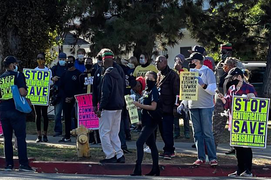 NEIGHBORS: Protestors marched peacefully from Circle Park on Sunday, Nov. 29. Some residents complained that they were frightening people.