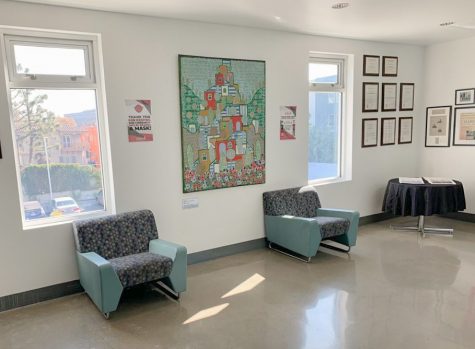 PROMINENT:  Since November, a painting by David Meytal has been in the geographical center of the school instead of the signed preamble to the Just Community Constitution.