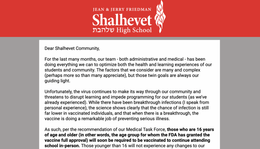 CHANGE: School officials said they decided to mandate vaccines after the FDA gave final approval instead of just emergency approval.