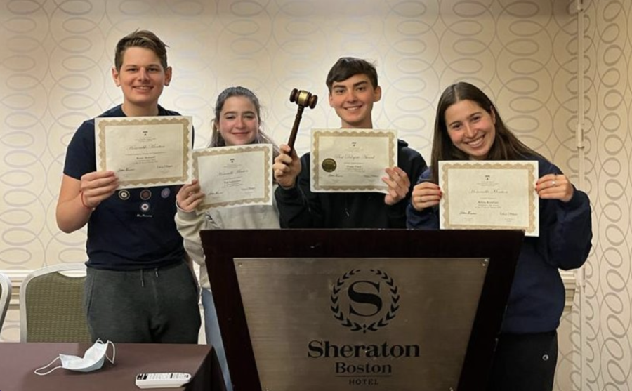 WINNERS: Two seniors and two sophomores won awards in the four-day conference in Boston.