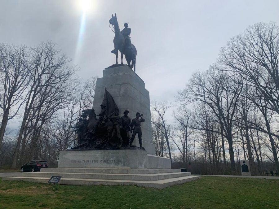 TOWERING: The Virginia Monument on the Gettysburg battlefield, which was visited on the last day of this year’s SAS Civil War trip.