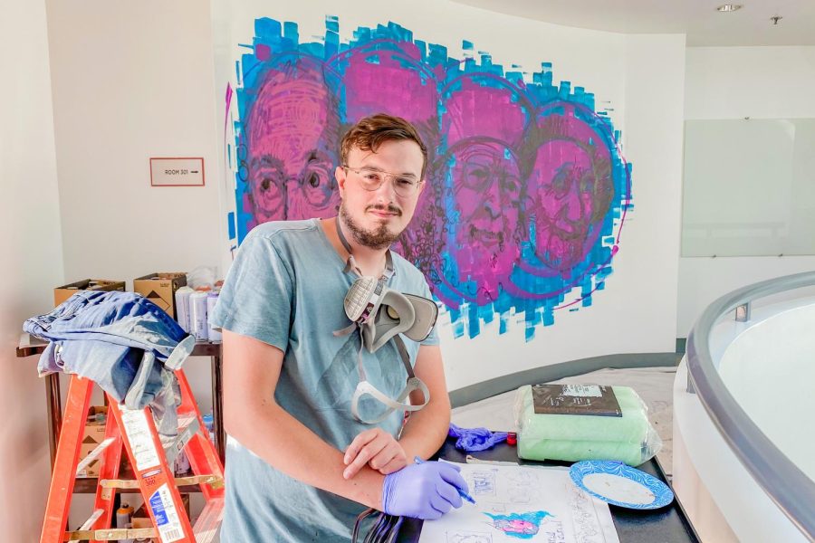 NEW: Israeli street artist Solomon Souza spent two weeks before school started painting murals of famous Jewish and Israeli figures on Shalhevet walls. 